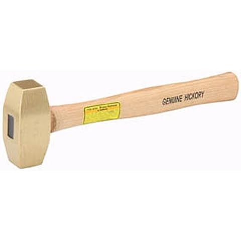 PMD Products 2 Pound Solid Brass Hammer with Hickory Wood Handle Non Marring Non Sparking 2lb Cover
