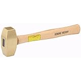 PMD Products 2 Pound Solid Brass Hammer with Hickory Wood Handle Non Marring Non Sparking 2lb