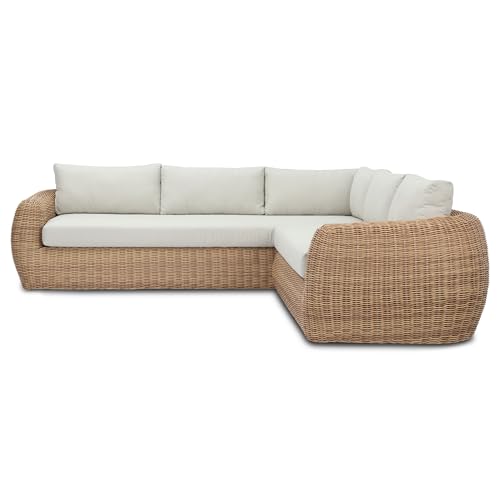Image of POLY & BARK Corto 114.5 inch Corner Sectional with Expansive Seating, Clean Modern Lines, and Relaxed Cushioned Comfort for Open Living Areas