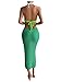 Milumia Women's Crochet Swim Cover Up Backless Halter Long Dress Coverups Beachwear Green Large