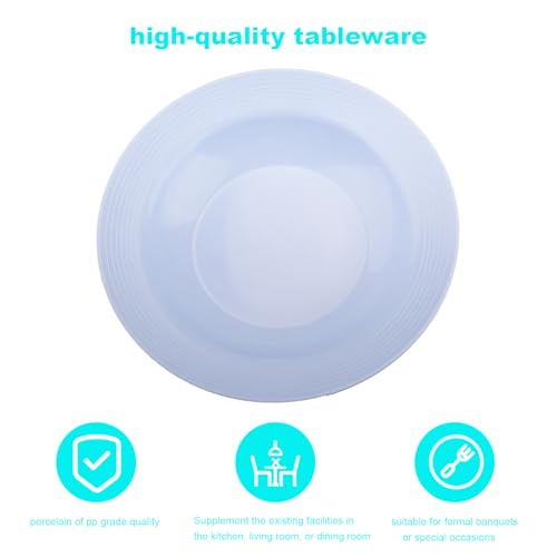 imposyu Set mit 6 tiefen Suppentellern aus Kunststoff, wiederverwendbar, bunt, 22 x 3,8 cm, tiefe Teller aus Kunststoff für Nudeln, Salate, Steaks