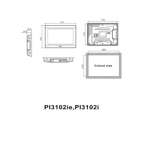 Image of 10-inch HMI with Ethernet PI3102ie PI3102i PI3102i 2S A HMI Industrial Display(PI3102ie)