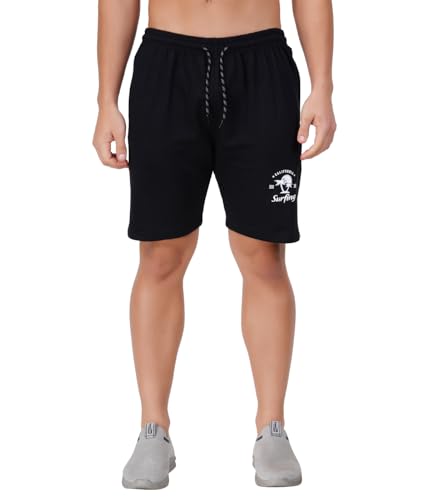 Image of LEELOUIS Men's Cotton Premium Shorts -2 Side Zipper Pockets | Idael for Gym,Travel for Daily Use