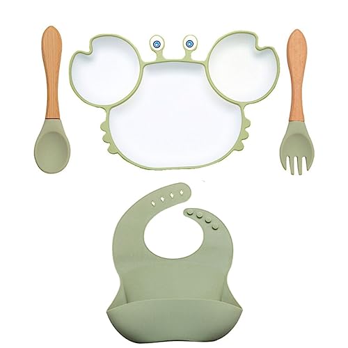 Kit Alimentação Bebê Prato Talher Babador Silicone Flexível Vento...