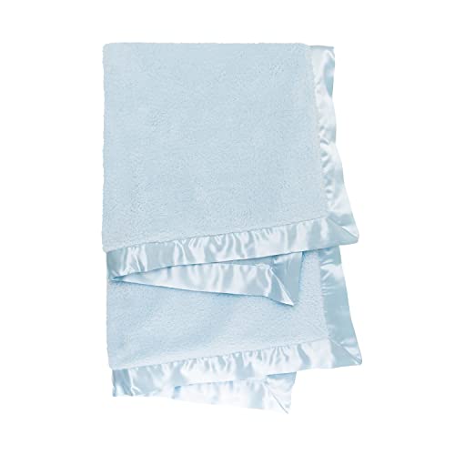 Little Giraffe Chenille Satin Baby Blanket 35" x 45", Blue2