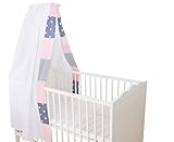 Dosel para cuna de ULLENBOOM ® con rosa gris (baldaquino de