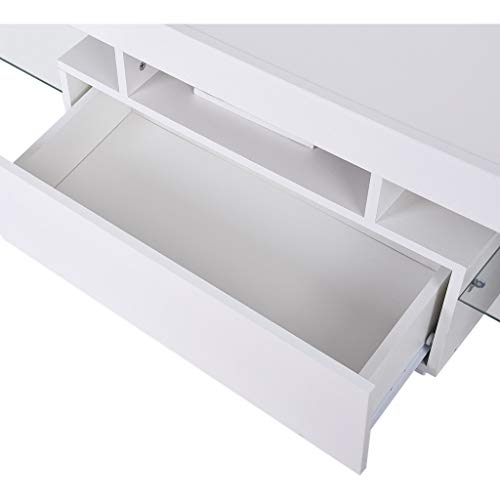 image for GBSELL Modern Minimalist TV Cabinet, TV Stand with LED Lights Living R