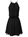 JJ Perfection Women's Sleeveless Double-Layered Pleated Mini Chiffon Dress Black M