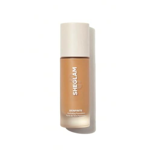 SHEGLAM Skinfinite Hydrating Foundation Flawless Dewy Foundation Hydrating Coverage Invisible Pore Concealer Pore-less Non-Greasy Lightweight Natural Soft Liquid Foundation-Acorn
