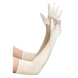 [BABEYOND] ウェディンググローブ ブライダル手袋 花嫁グローブ 薄手 ストレッチサテン生地 結婚式 披露宴 演奏会 ダンス パーティー レディスグローブ ロング 55cm(シャンパン)