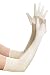 BABEYOND Classic Long Opera Pageant Party 1920s Satin Gloves Stretchy Adult Size Elbow Wrist Length 21.6" (Long Smooth 21.6in/Champagne)
