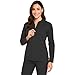 M&M SCRUBS Women's Ultra Soft Front Zip Warm-Up Scrub Jacket (Black, X-Small)