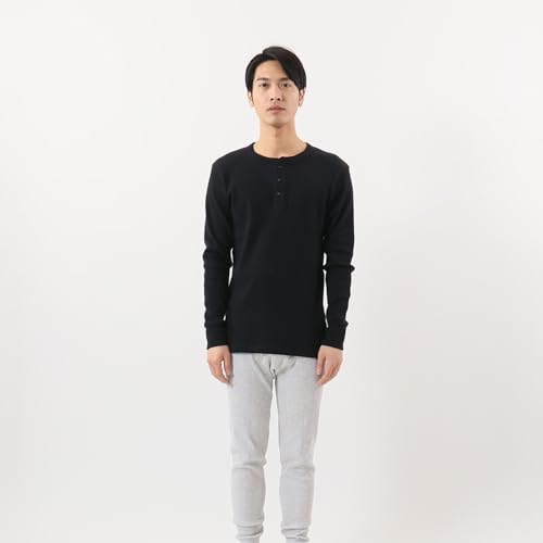 Hanes 長袖シャツ サーマル 防寒 あたたかい 長袖 無地 ワッフル BEEFY サーマルヘンリーネックロングスリーブHM4-S104 の商品画像 4