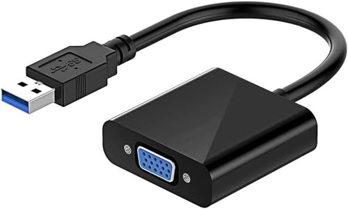SellerTree USB to VGA Adapter for Monitor, VGA to USB 3.0/2.0 Converter 1080P Multi-Display Video Cable for Laptop Desktop PC to Monitors, Projector, TV. (Not for Chromebook)