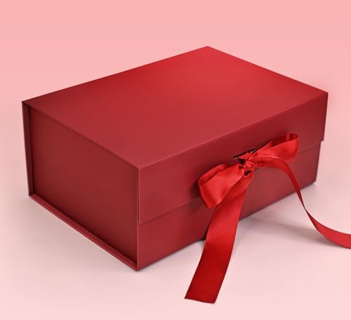 Image of RBS - Gift Box Empty (23x16x10 cm) Premium Maroon Box for Gift Packing Gift Box for Men & Women Gift hamper boxes for gift empty (1Pack) Gift Boxes for Packaging (Dark Scarlet)