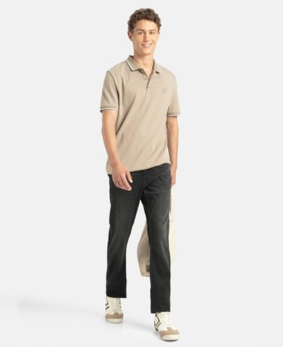 Image of Jockey 3911 Men's Super Combed Cotton Rich Solid Half Sleeve Polo T-Shirt (Logo Design May Vary)