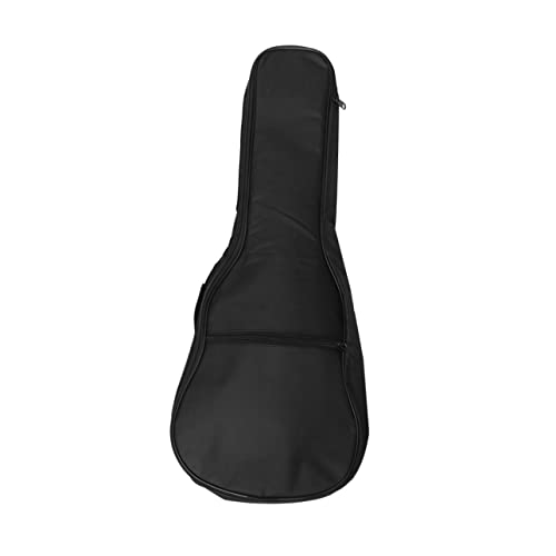 Yardwe Folk Ukulele Bag with Padded Straps Durable Canvas Acoustic Case for Travel Outdoor Performances Outer Storage Pocket Black