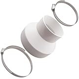 Duct Reducer,PVC Duct Adapter,6 to 4 Inch PVC Duct Reducer/Increaser for Inline Ventilation System With 2PCS Hose Clamps (6 to 4 Inch)