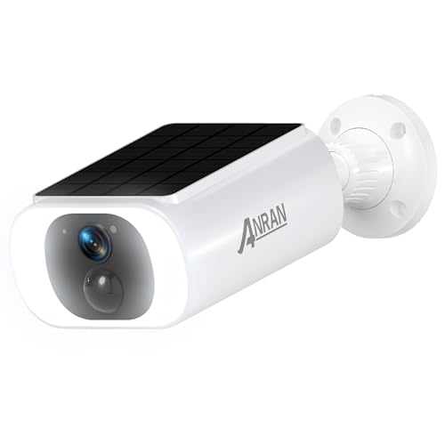 ANRAN 2K Cámara Vigilancia Exterior con Batería Recargabl, Cámara de Panel Solar Integrado de...