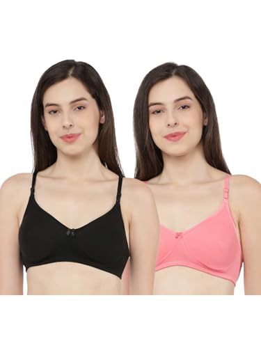 Image of Softline Women's Cotton Rich Wire-Free Non-Padded Molded Bra Combo | Full Coverage & Breathable Comfort | Lightweight, Skin-Friendly Everyday Wear (Pack of 2)