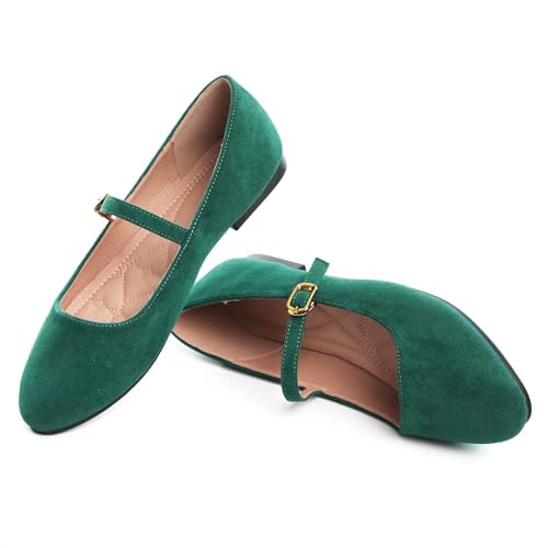 Image of LUXINYU Women's Slip on Flats,Classy Round Toe Solid Classic Mary Jane Ballet Dance Shoes Soft Comfortable PU Flat Shoes