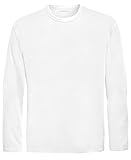 DRI-EQUIP Youth Long Sleeve Moisture Wicking Athletic Shirts. Youth Sizes XS-XL, White, Large