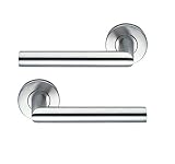 Bricard 666452 Paire de poignées de Porte sur Rosace INOX Tempo Disco, carré de 7mm