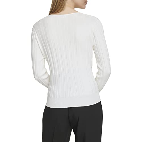 Calvin Klein Women's Long Sleeve Faux Wrap Sweater4