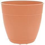 Bloem Dayton Planter with Saucer: 20' - Coral - 100% Recycled Plastic Pot, Removable Saucer, Elevated Feet, for Indoor and Outdoor Use, Gardening, 16.5 Gallon Capacity