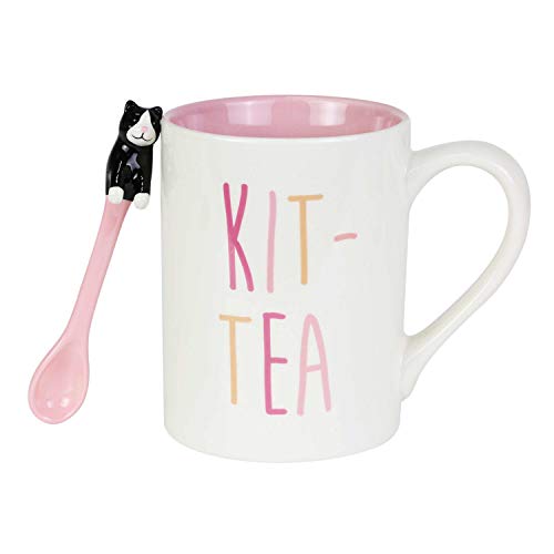 Mug Kit-Tea tasse à café design chat avec cuillère incluse