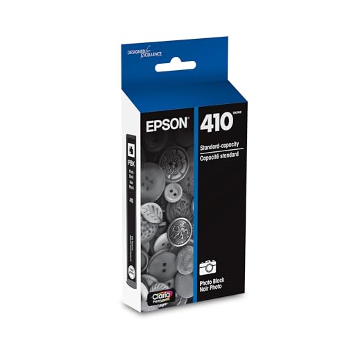 EPSON 410 Claria Premium Ink Standard Capacity Photo Black Cartridge (T410120-S) Works with Expression Premium XP-530, XP-630, XP-640, XP-7100, XP-830