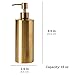 Brass Soap Dispenser for Kitchen & Bathroom – 15 oz Refillable Resin Pump Bottle for Dish Soap, Hand Soap, Shampoo, Conditioner – Modern Countertop Dispenser with Non-Slip Protective Pads