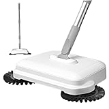 Veesper 2-in-1 360 ° rotierende Handschieberboden Kehrmaschine, hocheffiziente Teppich-Kehrmaschine mit langem Griff, manuelles Vakuum für Zuhause und Büro