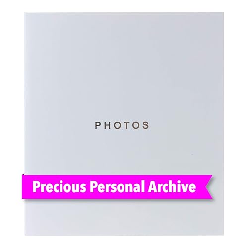 Kiera Grace Jocelyn Photo Album, 80-Page Photo Book with CD Storage Pocket, Holds 400 4 x 6 Pictures, Ideal for Weddings and Scrapbooks, Enhances Bookshelf Decor, White