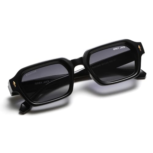 Image of grey jack TR90 Rectangle Polarized Sunglasses for Men Women,Stylish Full Rim Eyewear for UV Protection 21040