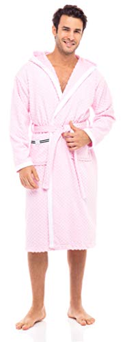 Skylinewears Men's Robe, Terry Cotton Cloth Hooded Bathrobe Towel Soft Fluffy Terry Toweling Bath Robes Knee Length Housecoat4