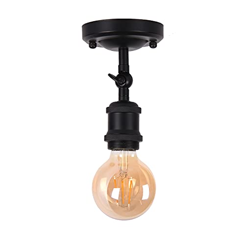 Plafón rusticos, aplique vintage, focos retro industrial, plafones y apliques de salón y dormitorio, casquillos E27, para bombillas LED de hasta 60W