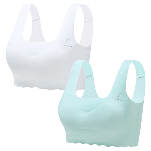 Happy Cherry Girls Seamless Stretch Bra Ultra Comfort Soft, Invisible Dig-Free Teen Bras with Removable Padding