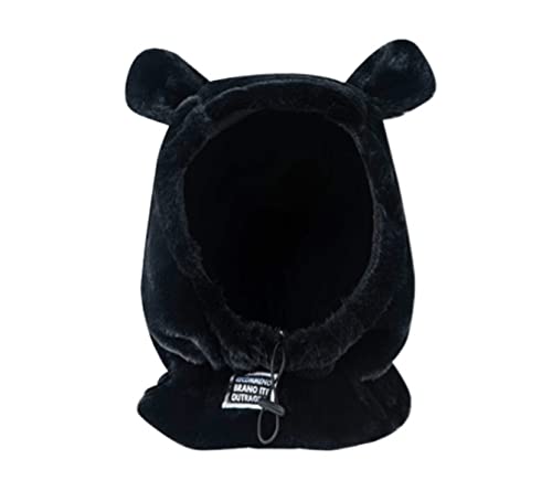 Scarf Shawl Scarves Wraps Knitted Hat Scarf Women Winter Cute Bear Ear Solid Windproof Warm