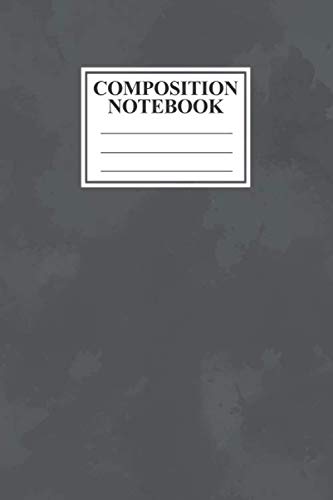 Composition Notebook: Lined paper 120 pages for Writing Notes Dark Grey Watercolor Print Exercise book for Students Men Women Teenagers 6" x 9" inches