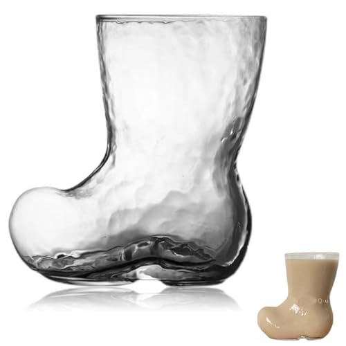 ULTECHNOVO Tasse En Verre De Botte 380 Ml Verre à Bière Transparent Création Originale Pour Fête à Domicile Et Bar