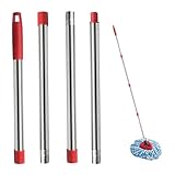 Syengery Spining Mango De Repuesto Mop, Mango De Fregona De Recambio De Acero Inoxidable Ajustable De 4 Secciones, Longitud 148cm