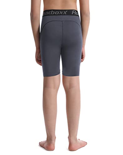 Roadbox Youth Boys Compression Shorts - Performance Athletic Base Layers Spandex Compression Underwear Sports Shorts Grey #TOP2