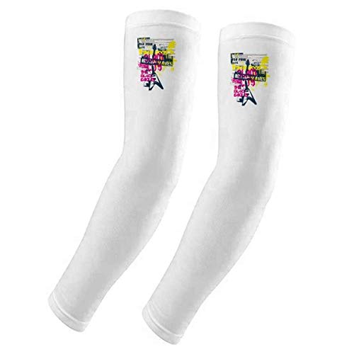 Gants de guitare pour jouer en plein air avec protection solaire rose et jaune