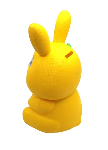 Neokiddo Toys Bunny Piggy Bank for Kids & Toddlers (Boys&Girls) Cute Rabbit-Shaped Money Bank for Toddlers | Plastic Coin Bank with Secure Lock & 2 Keys | Fun Money Saver Gift | Room Decor (Yellow)
