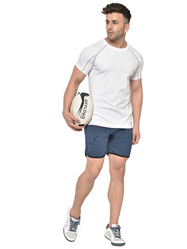 Image of CHKOKKO Men Shorts for Gym Sports or Running | Dry-Fit Fabric Single Layered Active Summer Workout Wear Knee Length Regular Fit | Elastic Waist with Front and Back Pockets