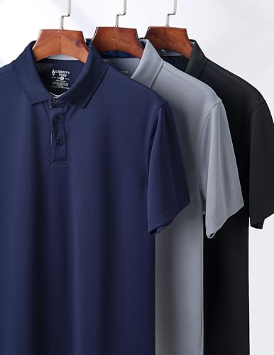 3-Pack Mens Golf Shirt Performance Sport Short Sleeve Moisture Wicking Dry Fit Golf Polo Active Shirts for Men2