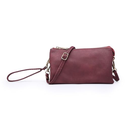 Image of JEN & CO. Riley Crossbody Bags for Women Vegan Leather Wristlet Clutch Wallet Purses Handbags with 2 Straps