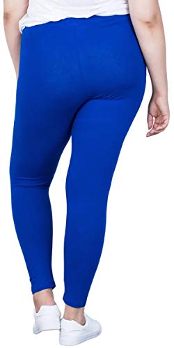 Image of ToBeInStyle Women's Skinny Fit Cotton Full Length Leggings Tights - Regular and Plus Sizes