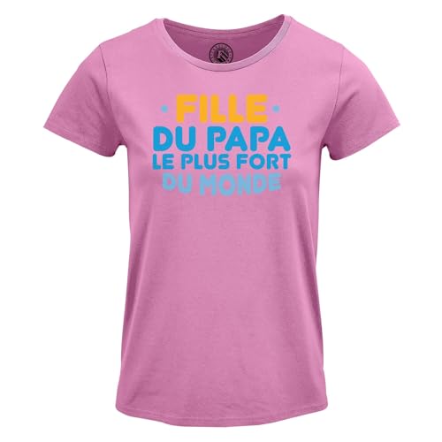 T-shirt femme col rond fille du papa famille vêtement imprimé manches courtes